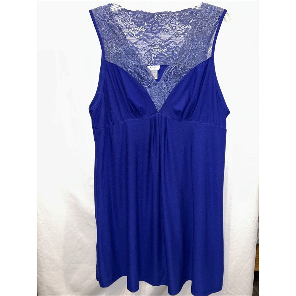 Seductive Wear by Cinema Etoile XL Indigo Lace Babydoll Nightgown Stretch Dress